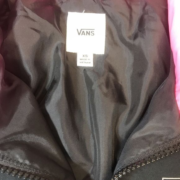 Vans Pull Over Jacket Black/ Bright Pink Reflector Running Riding XS - Picture 3 of 9